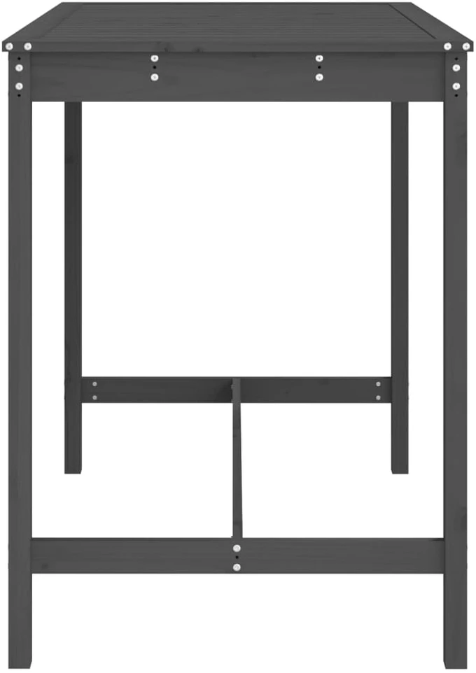 Sodo stalas, pilkas, 121x82,5x110cm, pušies medienos masyvas
