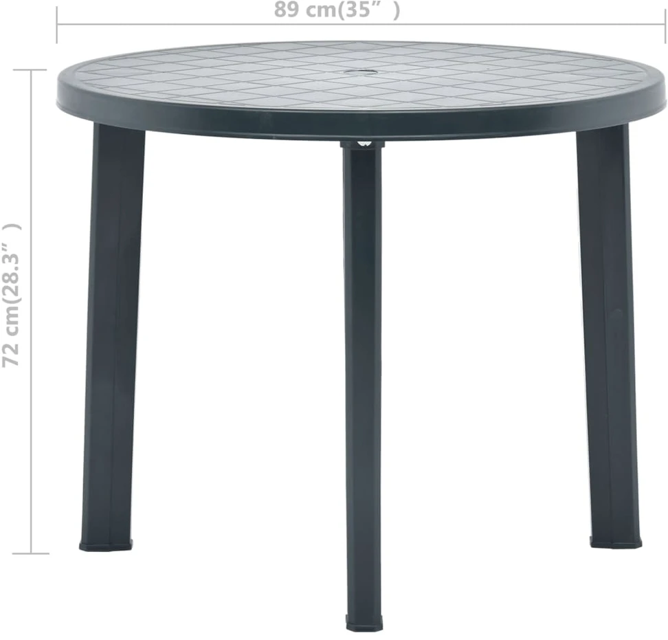 Sodo stalas, žalios spalvos, 89cm, plastikas