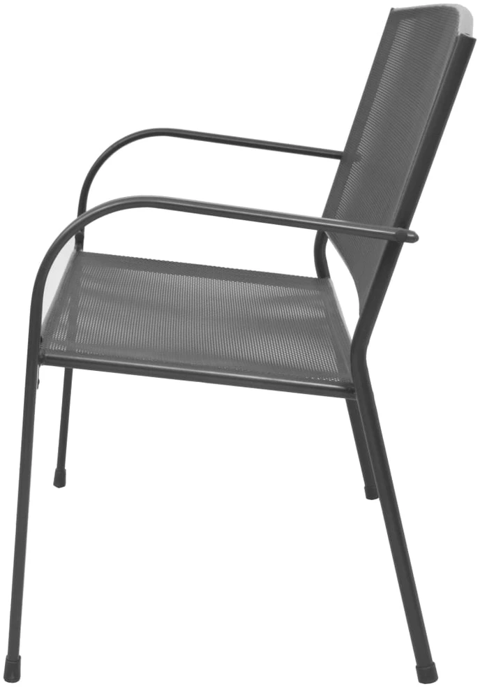 Sodo suoliukas, 108 cm, plienas ir tinklelis, antracito spalvos