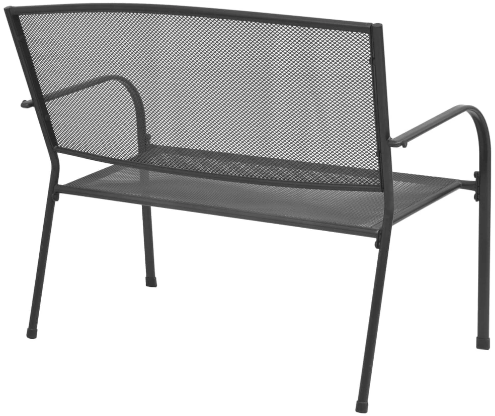 Sodo suoliukas, 108 cm, plienas ir tinklelis, antracito spalvos