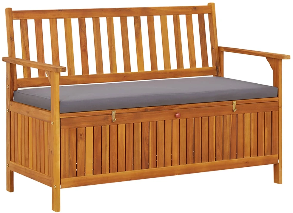 Sodo suoliukas-daiktadėžė, 120cm, akacijos medienos masyvas