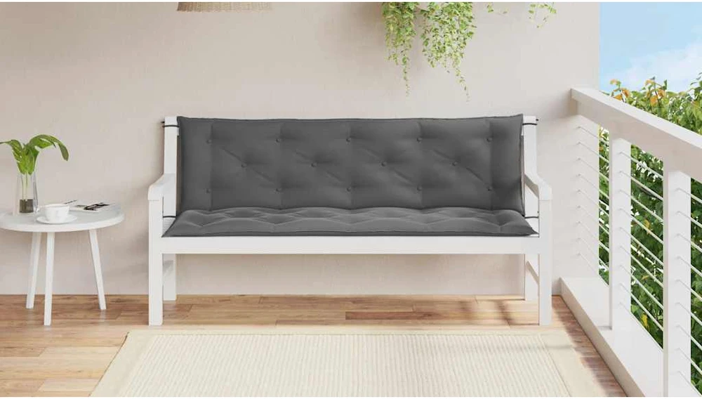 Sodo suoliuko pagalvėlė, antracito, 150x(50+50)x7cm, audinys