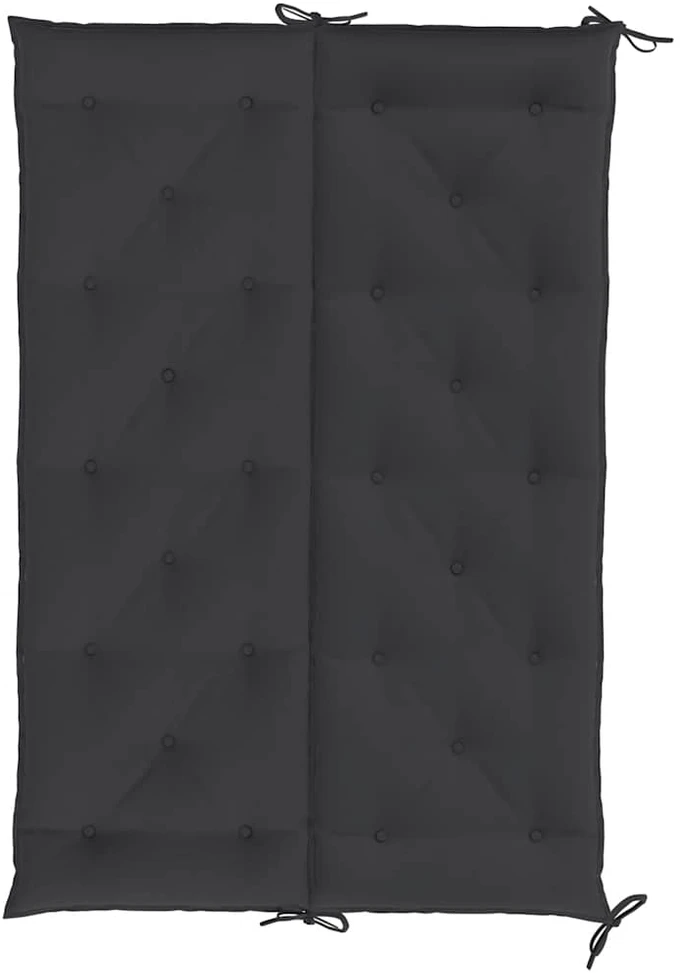 Sodo suoliuko pagalvėlė, juoda, 150x(50+50)x7cm, audinys
