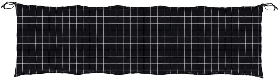 Sodo suoliuko pagalvėlė, juoda, 180x50x7cm, audinys, languota