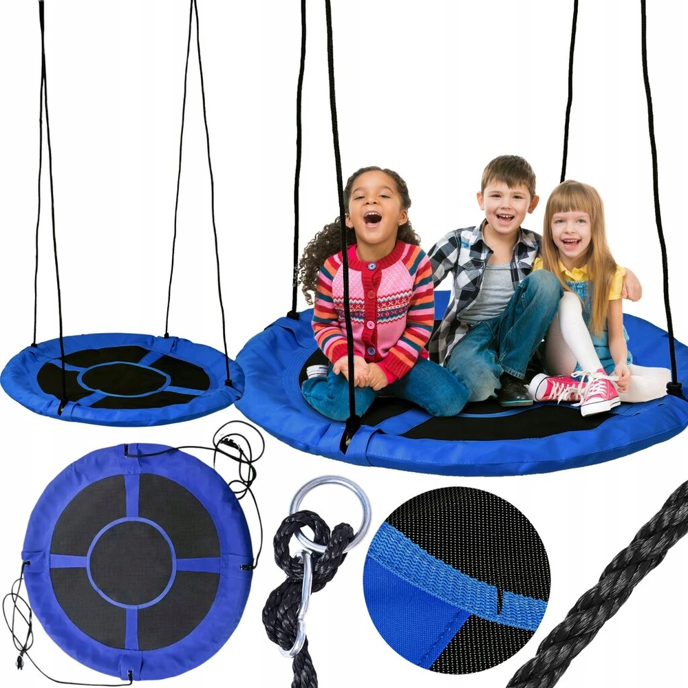 Sodo sūpynės, gandralizdis vaikams, 100 cm, pakabinamos, didelės, tvirtos, xxl