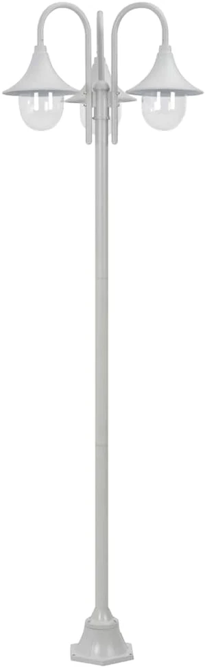 Sodo šviestuvas, E27, 220cm, aliuminis, 3 žibintai, baltas