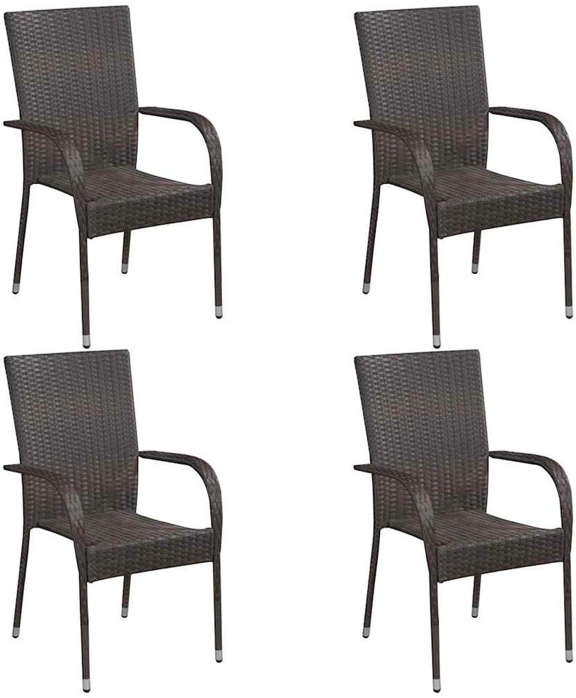 Lauko baldų komplektas Sodo valgomojo komplektas, 5 dalių, rudas