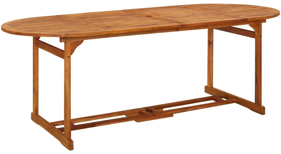 Lauko baldų komplektas Sodo valgomojo komplektas, 9 dalių, 220x90x75 cm, akacija