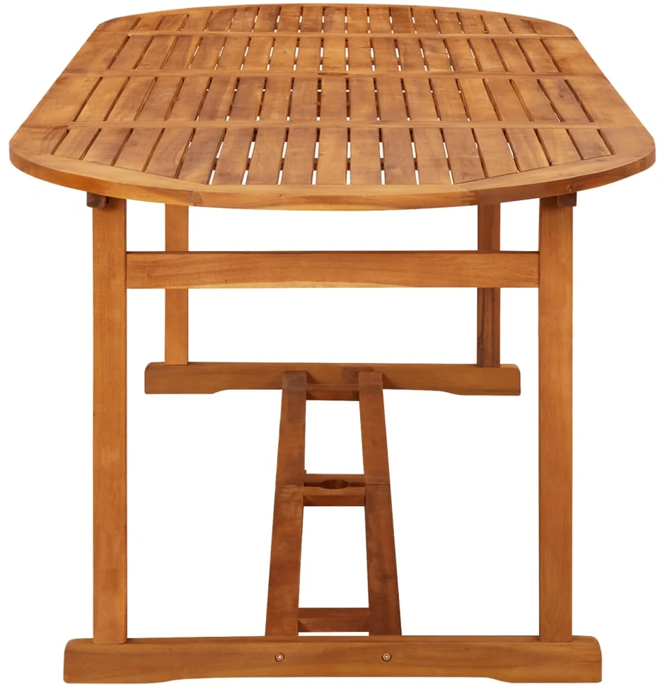 Lauko baldų komplektas Sodo valgomojo komplektas, 9 dalių, 220x90x75 cm, akacija