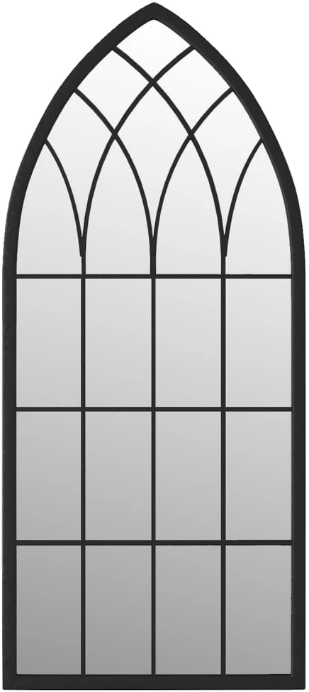 Sodo veidrodis, juodos spalvos, 100x45cm, geležis