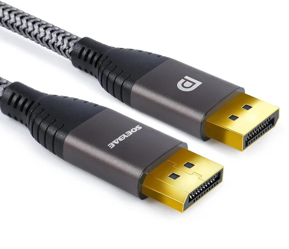 Soeybae Displayport kabelis 2 m, 4k @ 60hz ir 2k @ 144hz, nailono pynė, Dp kabelis, tinkamas žaidimų monitoriui, televizoriui, kompiuteriui, vaizdo plokštei