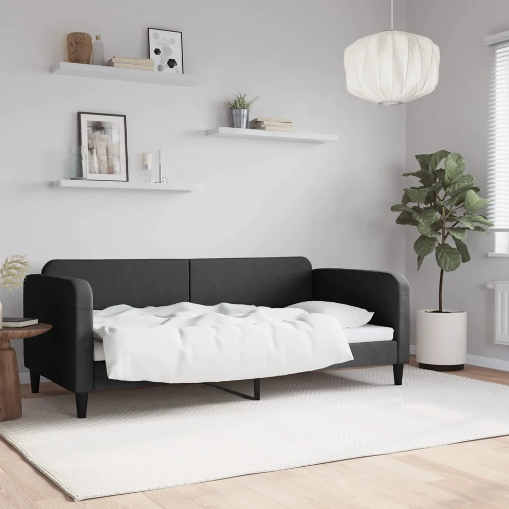Lova Sofa, juodos spalvos, 90x190cm, audinys