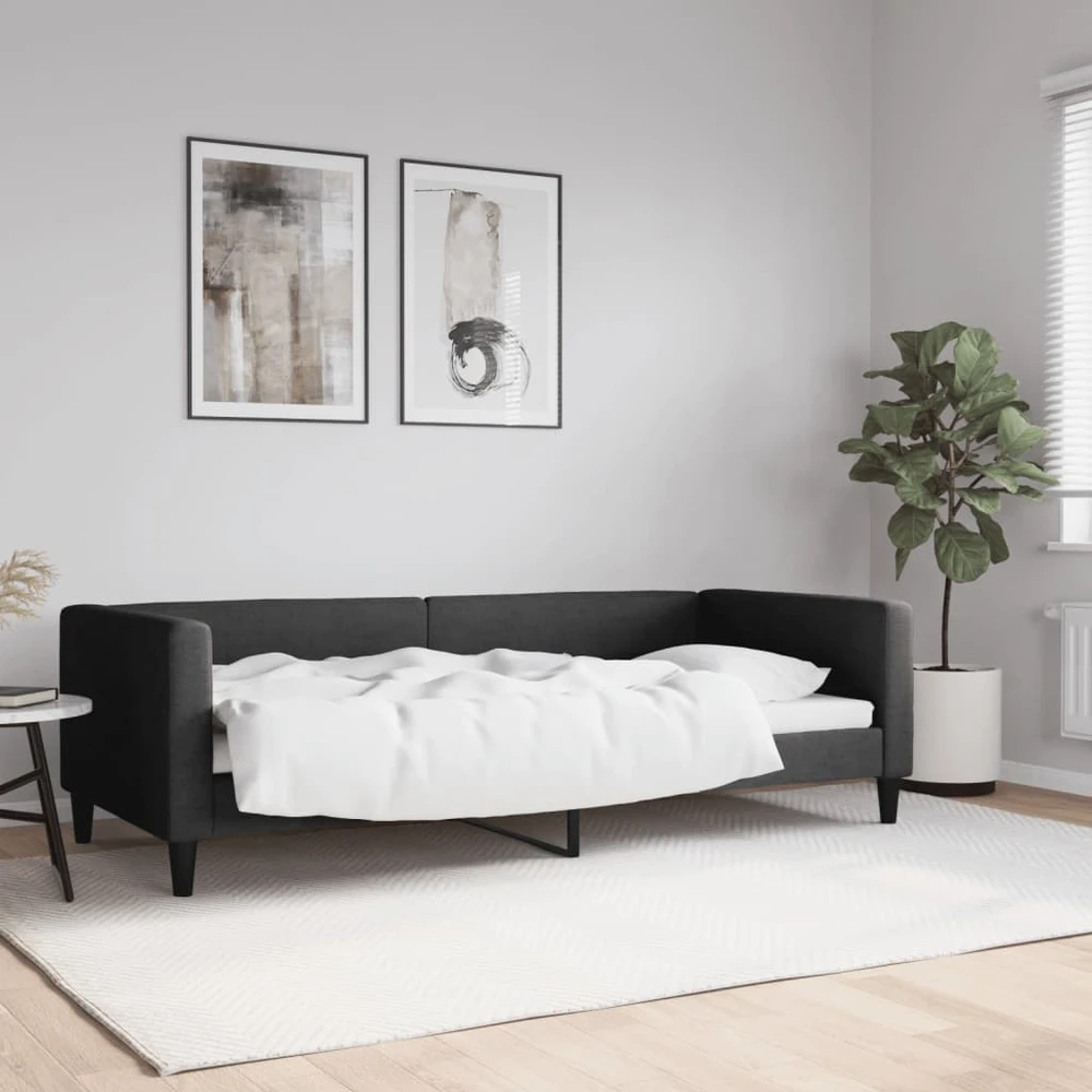 Lova Sofa, juodos spalvos, 90x200cm, audinys