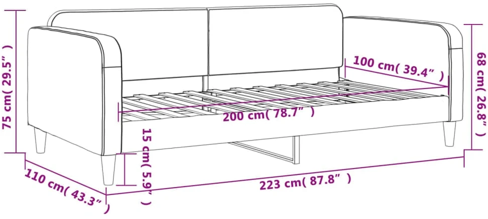 Lova Sofa, kreminės spalvos, 100x200cm, audinys