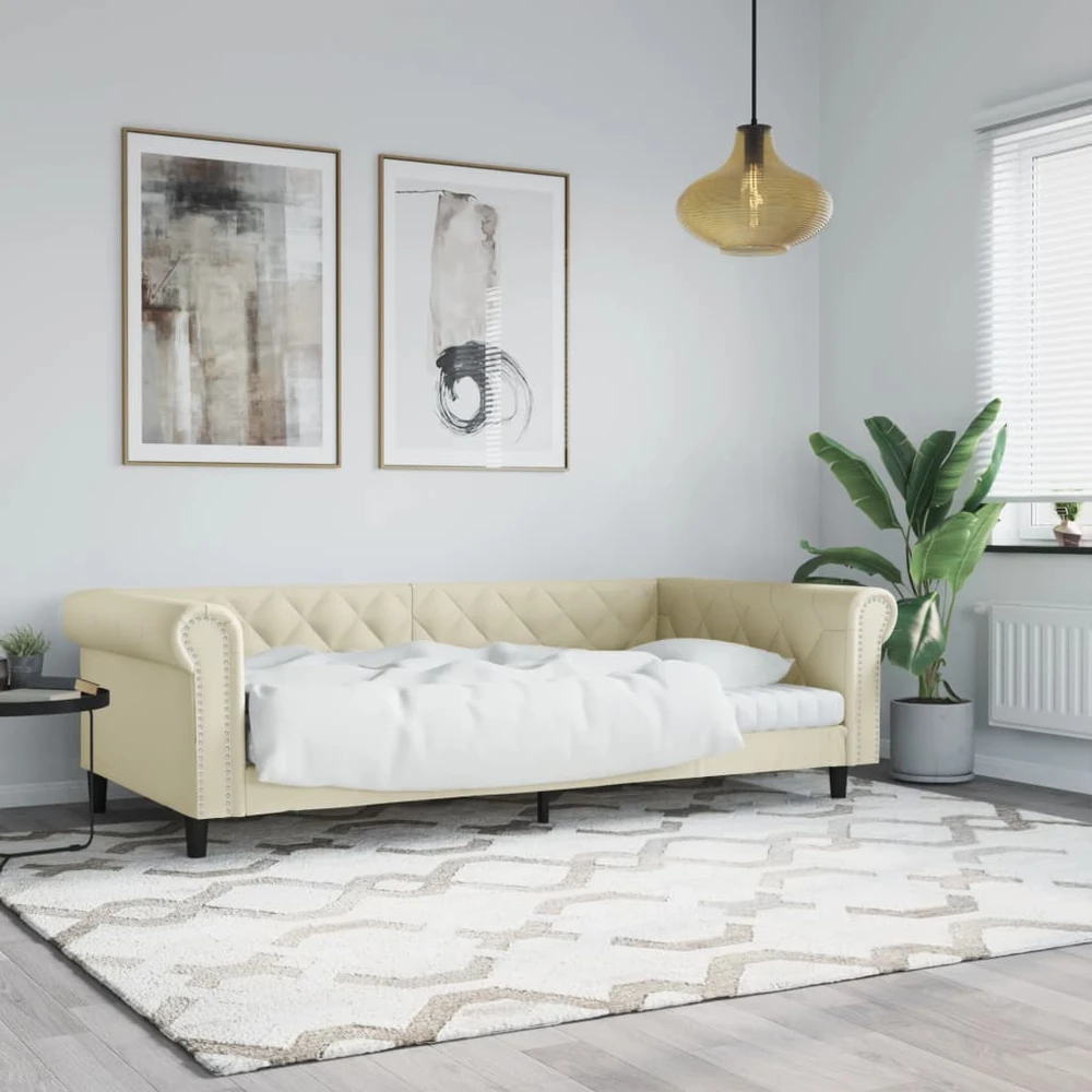 Lova Sofa, kreminės spalvos, 100x200cm, dirbtinė oda