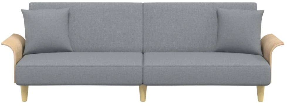 Fotelis Sofa-lova su porankiais, šviesiai pilkos spalvos, audinys
