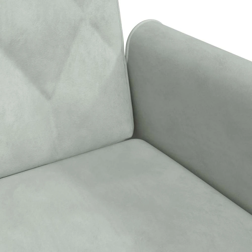 Fotelis Sofa-lova su porankiais, šviesiai pilkos spalvos, aksomas