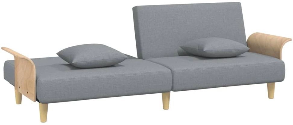 Fotelis Sofa-lova su porankiais, šviesiai pilkos spalvos, audinys