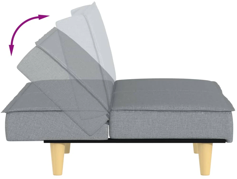 Fotelis Sofa-lova, šviesiai pilkos spalvos, audinys