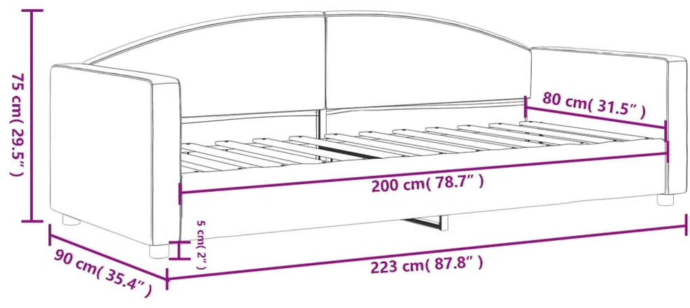 Lova Sofa, šviesiai pilkos spalvos, 80x200cm, audinys