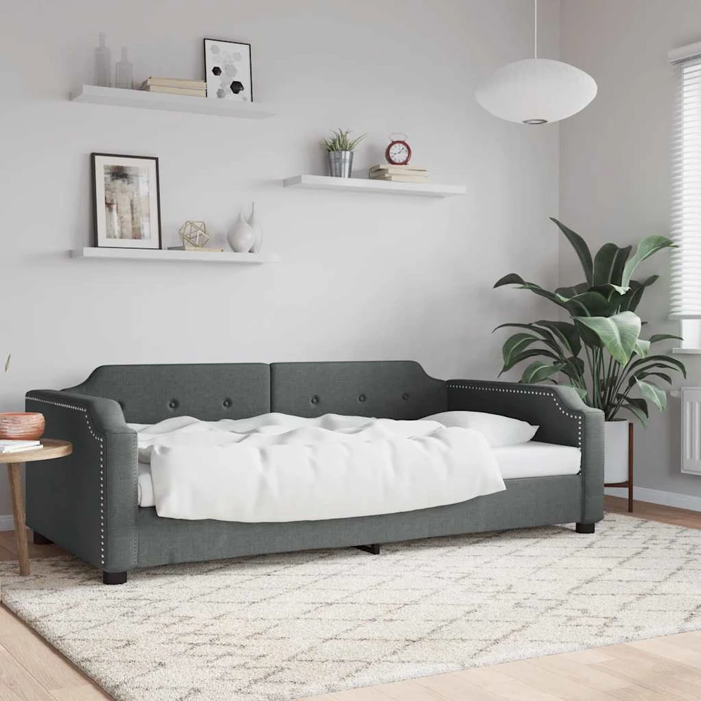 Lova Sofa, tamsiai pilkos spalvos, 80x200cm, audinys