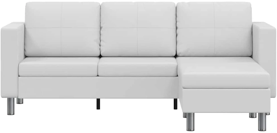 Fotelis Sofa, trivietė, dirbtinė oda, balta