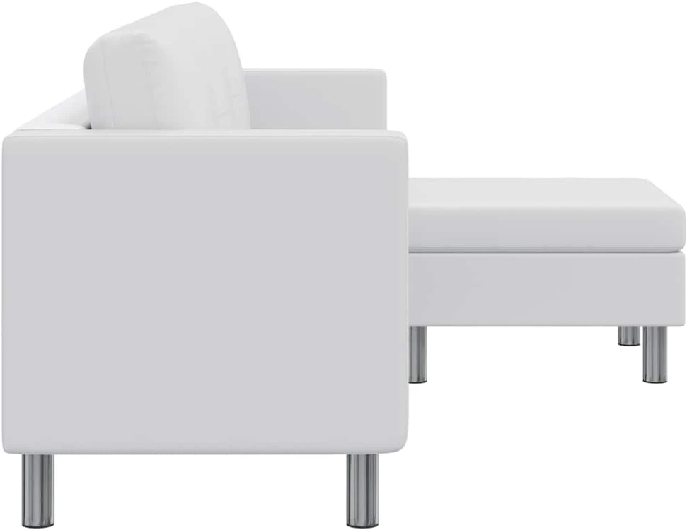 Fotelis Sofa, trivietė, dirbtinė oda, balta