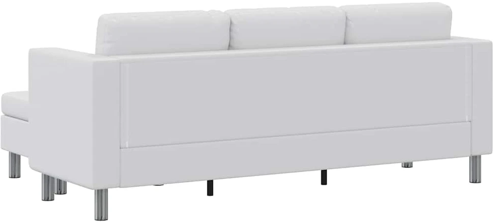 Fotelis Sofa, trivietė, dirbtinė oda, balta