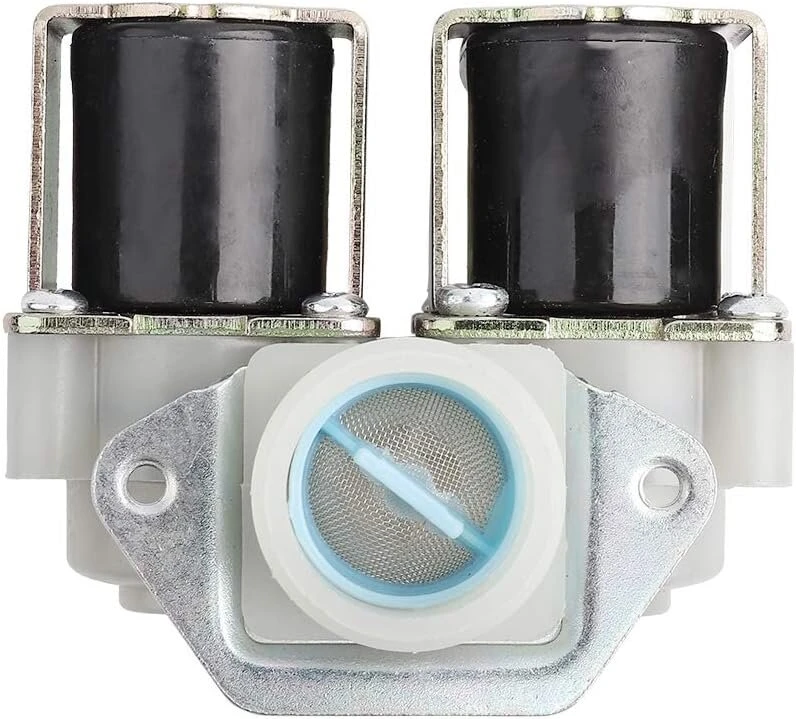 Solenoidinis vožtuvas dn20 g3/4 dc 12v normaliai uždarytas dvigubas 0,02–0,8 mpa normaliai uždarytas dvigubos galvutės vandens įleidimo solenoidinis vožtuvas, skirtas skalbimo mašinai, standartinis