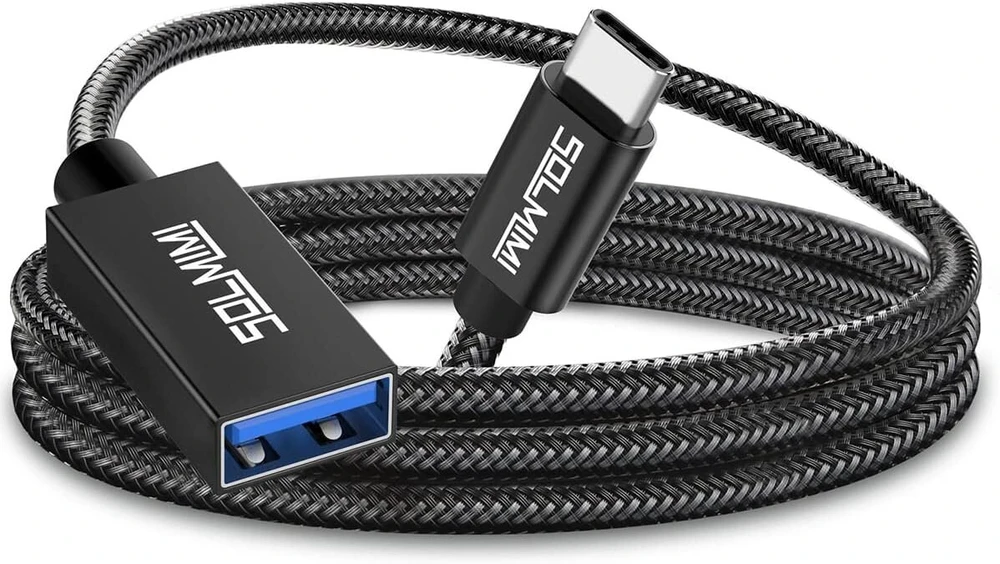 Solmimi usb c į a 3.0 adapteris nešiojamam kompiuteriui, planšetiniam kompiuteriui, mobiliajam telefonui su type-c prievadu, otg type c kabelis, suderinamas su klaviatūra, pele, atminties kortele ir kitais usb įrenginiais - 1.2 m