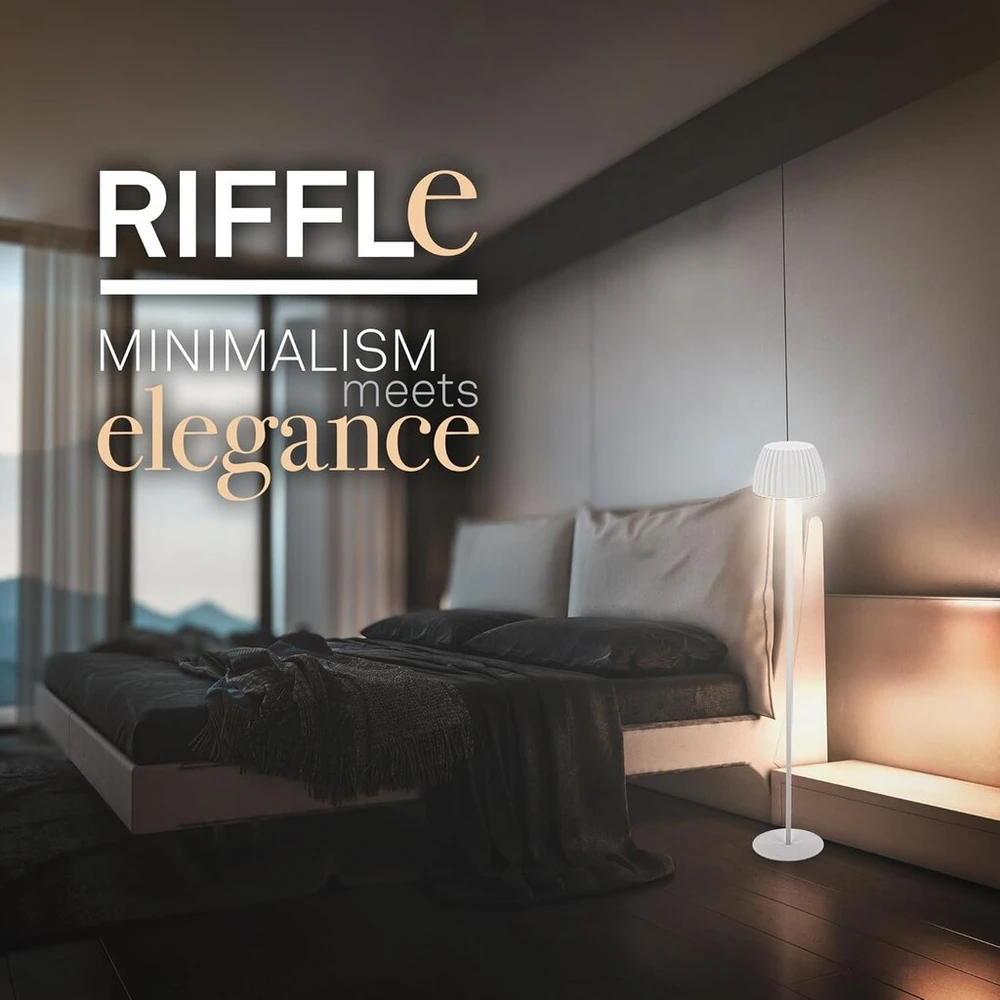 Sompex Briloner Riffle Led belaidis grindų šviestuvas Ip44 su jutikliniu valdymu, 19 x 124 cm, reguliuojamas ryškumas, atminties funkcija, keičiama baterija, grindų šviestuvas su baterija, skaitymo lempa, svetainės lempa, Vokietijos dizaino apdovanojimo laimėtoj
