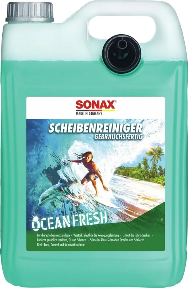 Sonax Vėjo stiklų valiklis, paruoštas naudojimui, ocean-fresh (5 litrai). Paruoštas naudoti valiklis vėjo stiklų ir priekinių žibintų plovimo sistemoms, prekės nr. 02645000