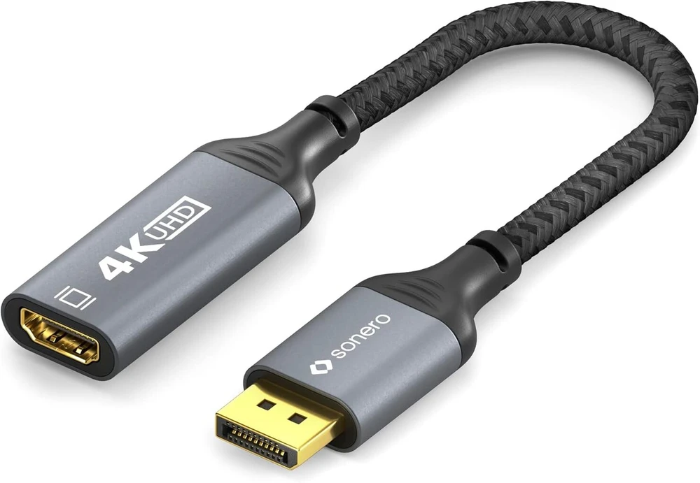 Sonero Displayport į Hdmi Adapteris 4k 60hz, 2k 120hz, 0.1m