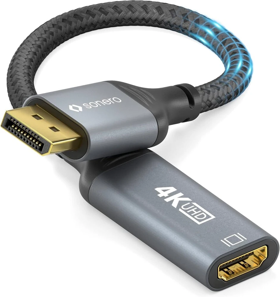 Sonero Displayport į Hdmi Adapteris 4k 60hz, 2k 120hz, 0.1m