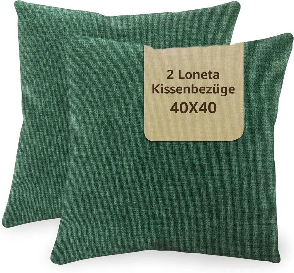 Sonia Sonit pagalvėlės užvalkalas 40 x 40 cm - sofos pagalvėlė, dekoratyviniai pagalvėlių užvalkalai svetainei ir miegamajam - 2 vnt. rinkinys - pagaminta Italijoje - žalia