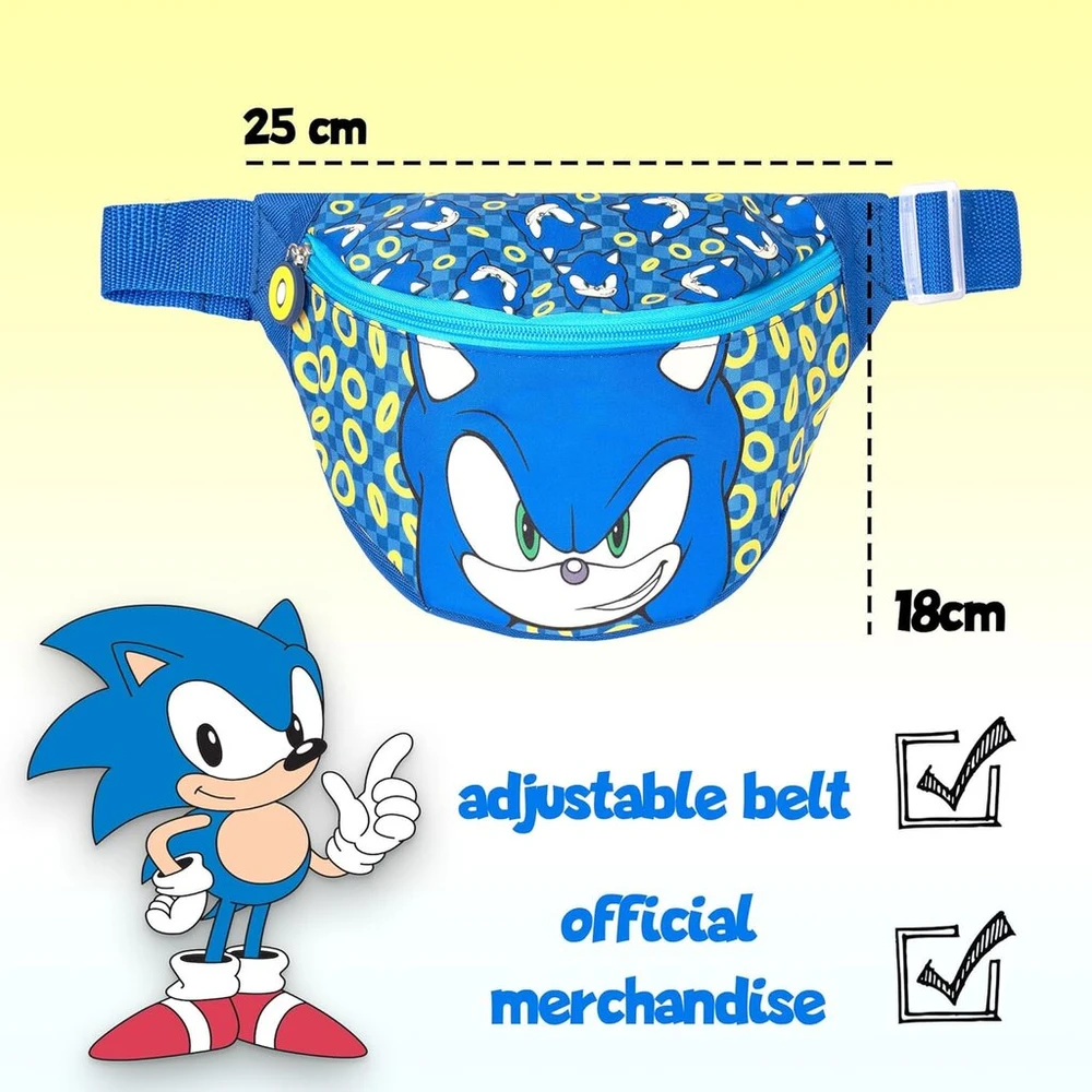 Sonic The Hedgehog juosmens krepšys berniukams, reguliuojamas dirželis, lengvas juokingas juosmens krepšys, kelioninis krepšys vaikams, krepšys per petį su reguliuojamu dirželiu, juosmens krepšys vaikams, mėlynas, 25cm*7, mėlynas, vieneto dydis, juosmuo
