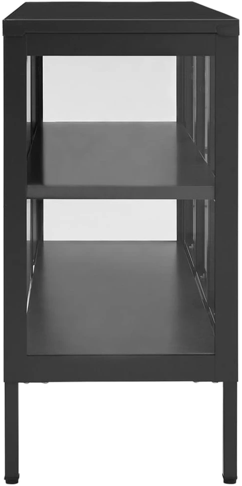 Šoninė spintelė, antracito, 105x35x70cm, plienas ir stiklas