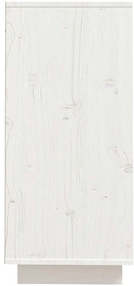 Šoninė spintelė, balta, 60x34x75cm, pušies medienos masyvas