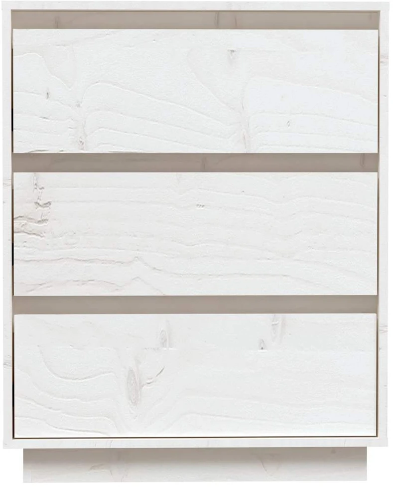 Šoninė spintelė, balta, 60x34x75cm, pušies medienos masyvas