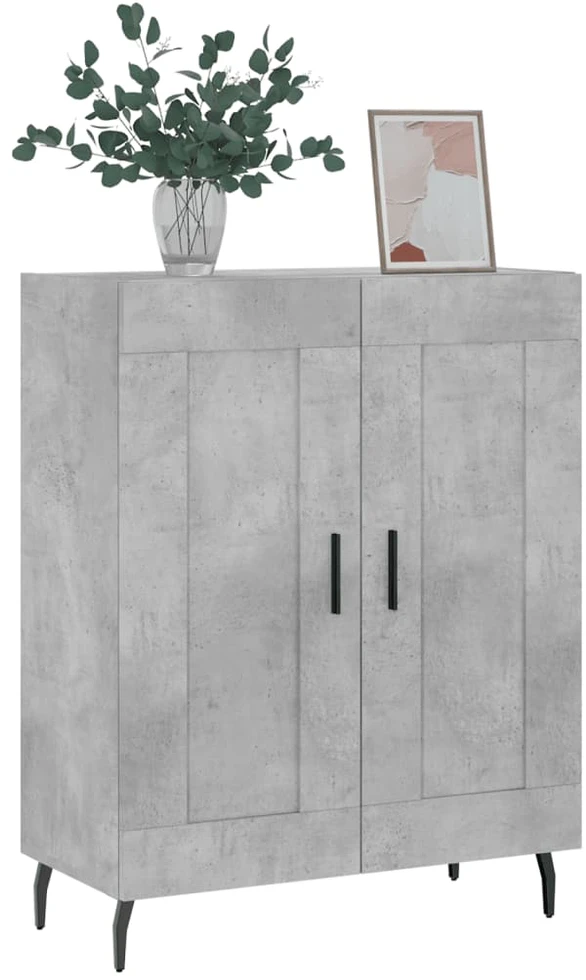 Šoninė spintelė, betono pilka, 69,5x34x90cm, apdirbta mediena