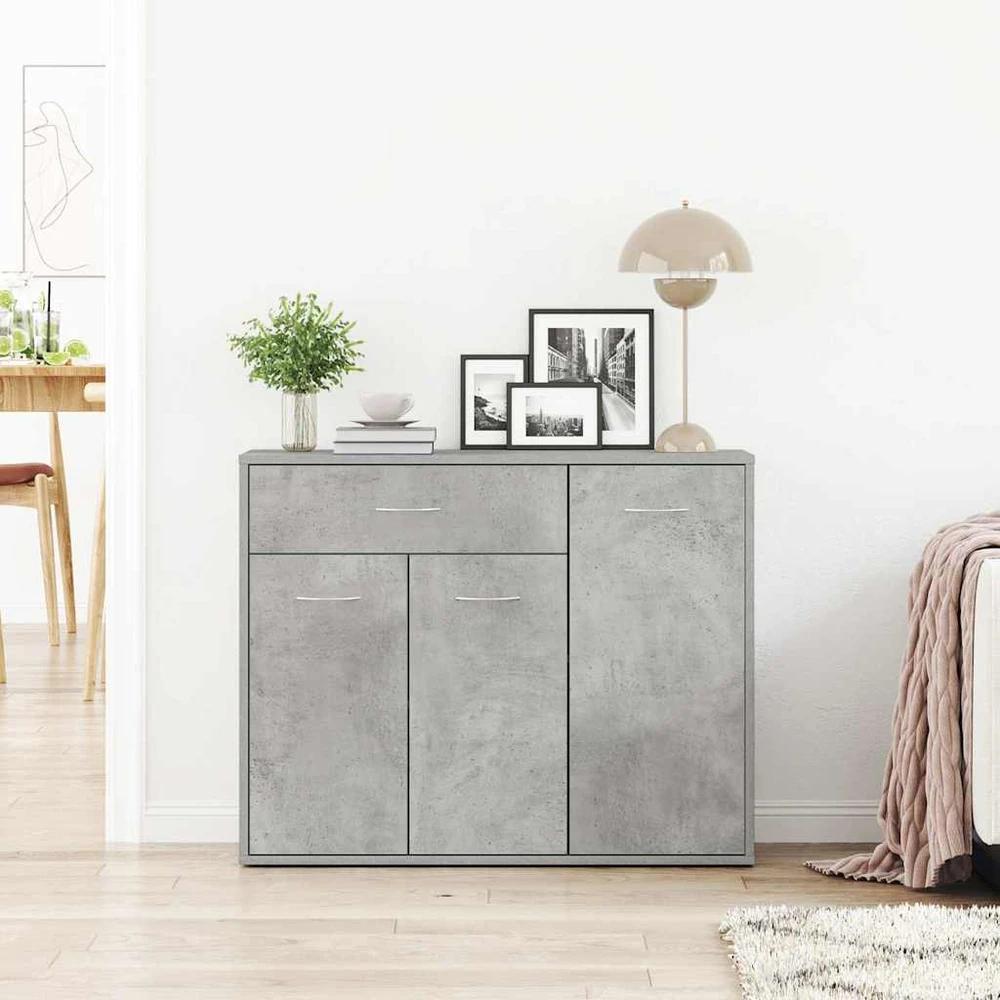 Šoninė spintelė, betono pilka, 88x30x70cm, apdirbta mediena