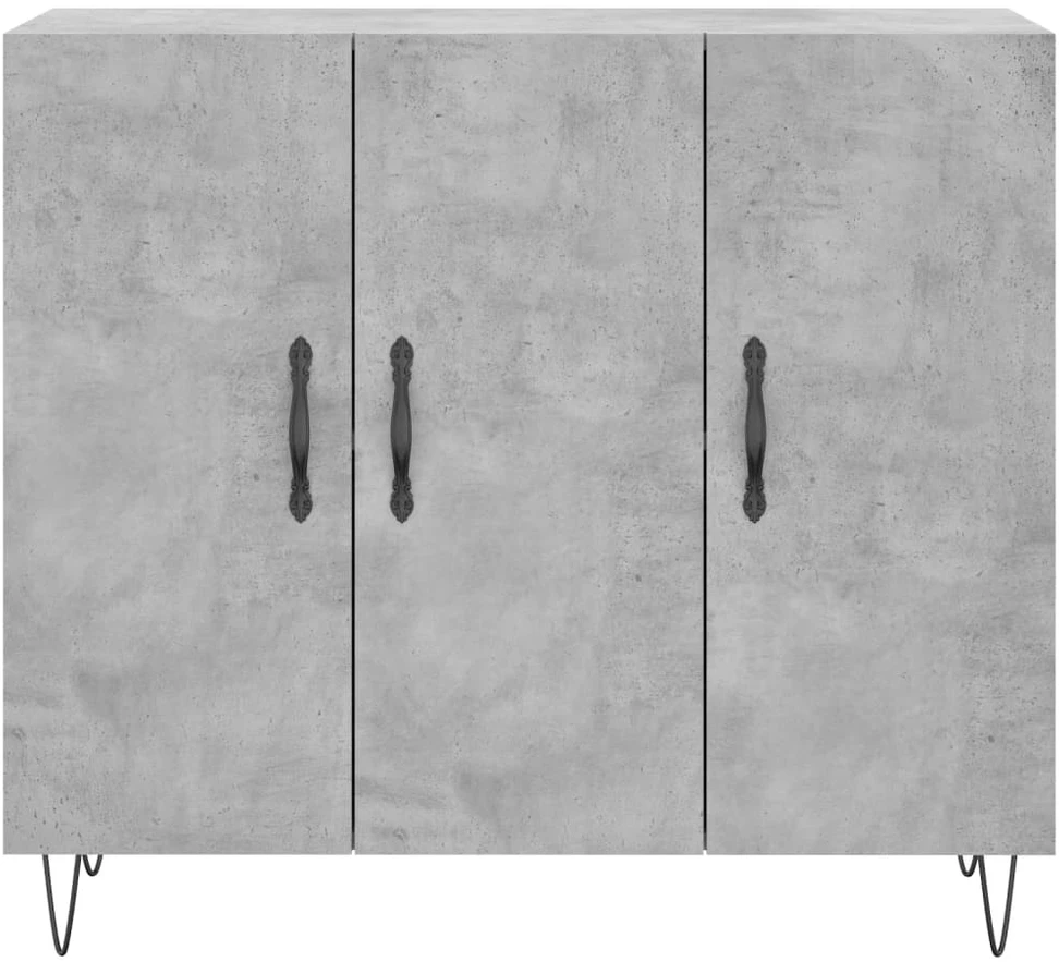 Šoninė spintelė, betono pilka, 90x34x80cm, apdirbta mediena