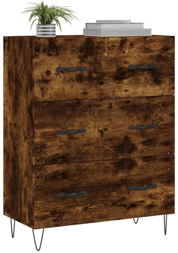 Šoninė spintelė, dūminio ąžuolo, 69,5x34x90cm, apdirbta mediena