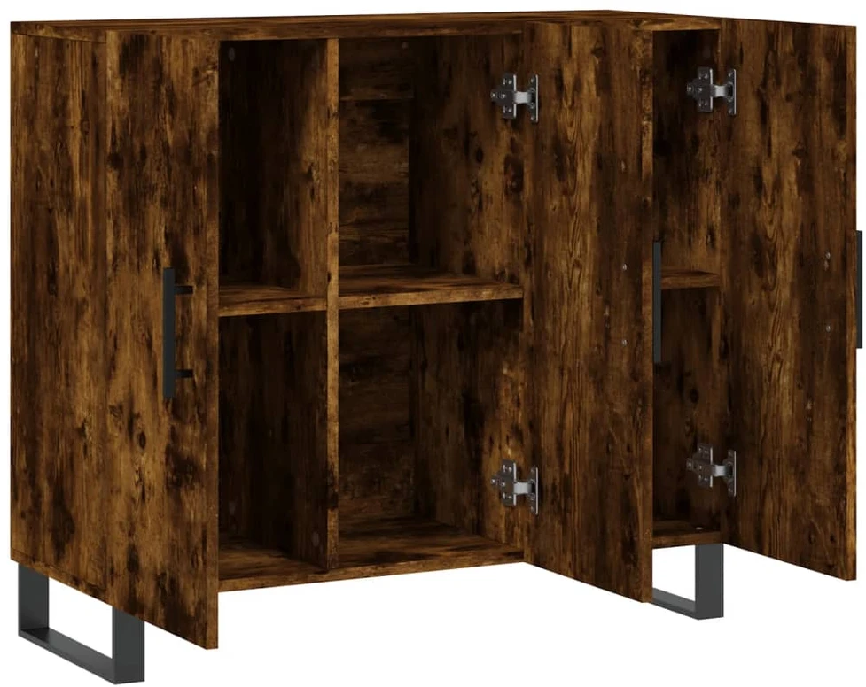 Šoninė spintelė, dūminio ąžuolo, 90x34x80cm, apdirbta mediena