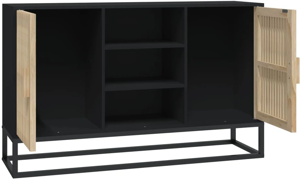 Šoninė spintelė, juodos spalvos, 105x30x65cm, apdirbta mediena