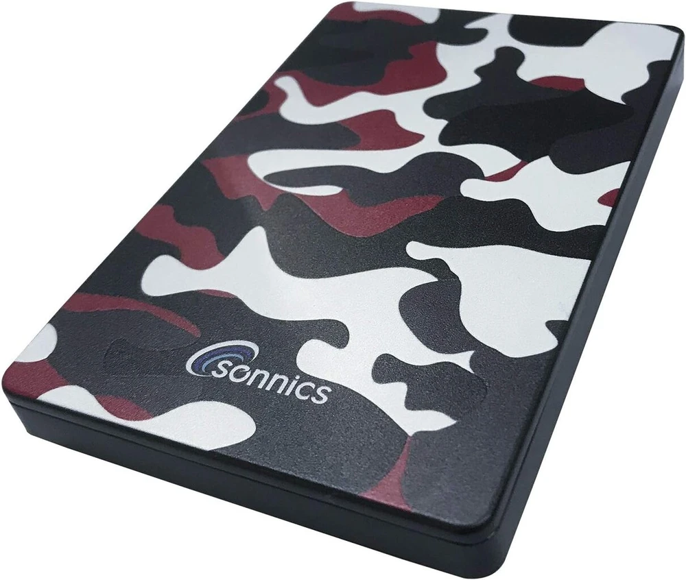 Sonnics 1tb Raudona Camo išorinis nešiojamas kietasis diskas Usb 3.0 Super Fast Transfer Speed, skirtas naudoti su Windows Pc, Mac, XBOX One ir Ps4 Fat32