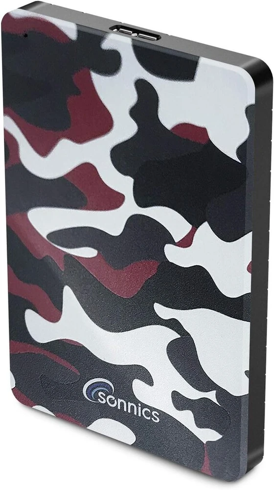 Sonnics 1tb Raudona Camo išorinis nešiojamas kietasis diskas Usb 3.0 Super Fast Transfer Speed, skirtas naudoti su Windows Pc, Mac, XBOX One ir Ps4 Fat32
