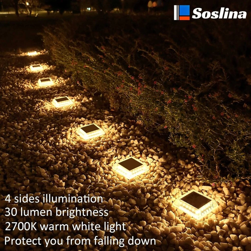Soslina saulės energija įkraunami lauko šviestuvai, saulės šviestuvai laukui, vandeniui atsparūs saulės šviestuvai sodui, led takų šviestuvai automatiškai įsijungiantys/išsijungiantys, saulės sodo šviestuvai lauko sodui, vejai, terasai, kiemui, šilta balt