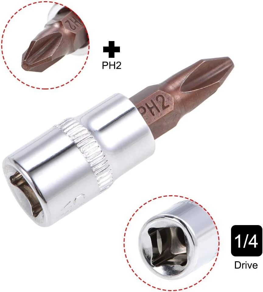 Sourcing map 1/4 colio pavaros x ph2 antgalio lizdas s2 plieno cr-v lizdas 38 mm 2 vnt.