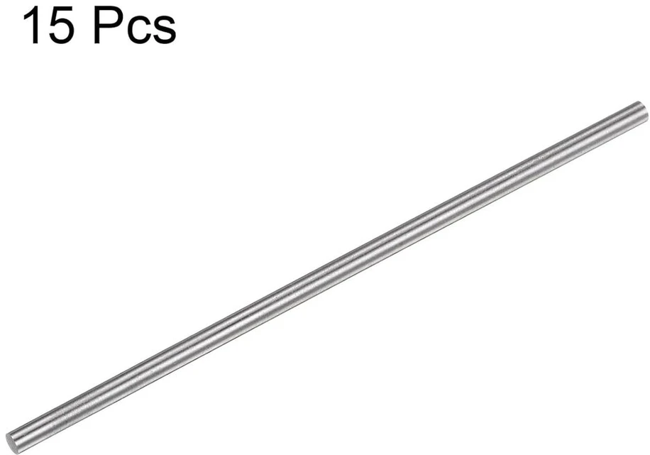 Sourcing map 15vnt. apvalių strypų 3.1mm x 100mm greitapjovio plieno (hss) tekinimo staklių strypai "pasidaryk pats" rankinis įrankis tekinimui, frezavimui, gręžimui ir sriegimui